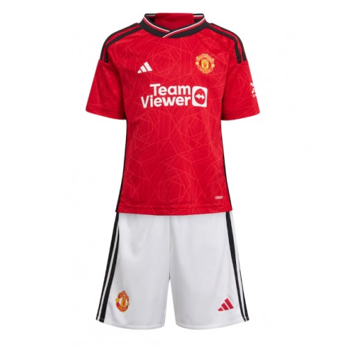 Dětský Fotbalový dres Manchester United 2023-24 Domácí Krátký Rukáv (+ trenýrky)
